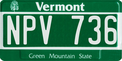 VT license plate NPV736