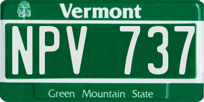 VT license plate NPV737