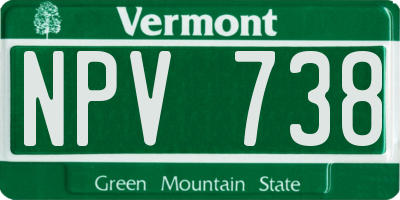 VT license plate NPV738