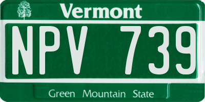 VT license plate NPV739