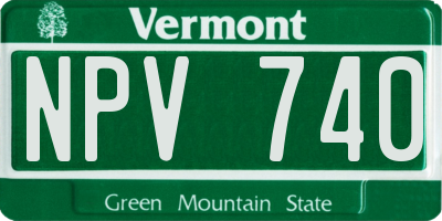 VT license plate NPV740