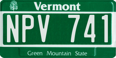 VT license plate NPV741