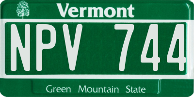 VT license plate NPV744