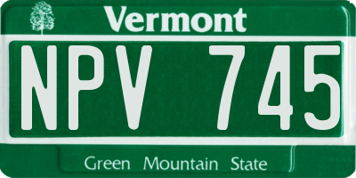 VT license plate NPV745