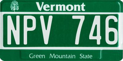 VT license plate NPV746