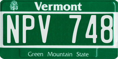 VT license plate NPV748