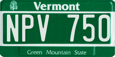 VT license plate NPV750