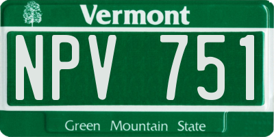 VT license plate NPV751