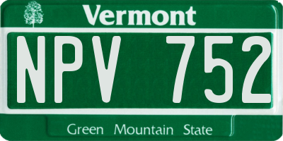 VT license plate NPV752