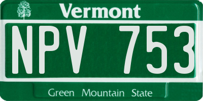 VT license plate NPV753