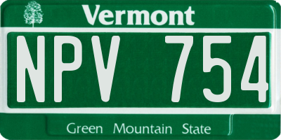 VT license plate NPV754