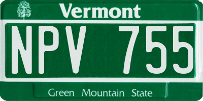 VT license plate NPV755