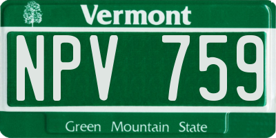 VT license plate NPV759