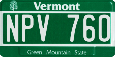 VT license plate NPV760