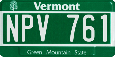 VT license plate NPV761