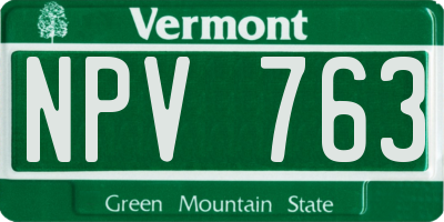 VT license plate NPV763