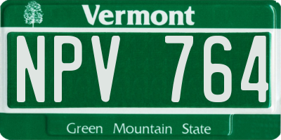 VT license plate NPV764