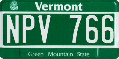 VT license plate NPV766