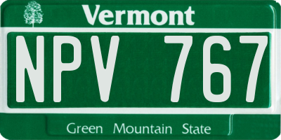 VT license plate NPV767