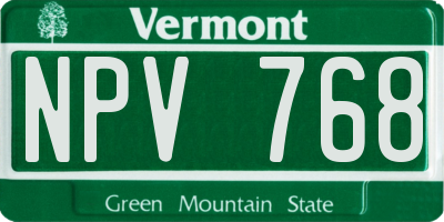 VT license plate NPV768