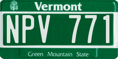 VT license plate NPV771