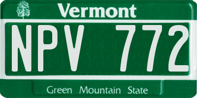 VT license plate NPV772