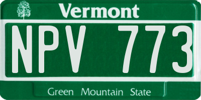 VT license plate NPV773