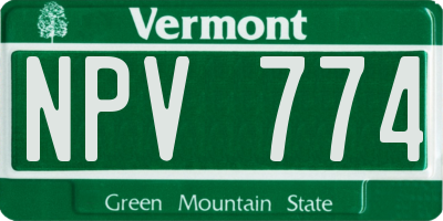 VT license plate NPV774