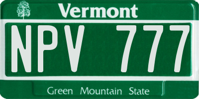 VT license plate NPV777