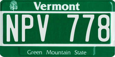 VT license plate NPV778