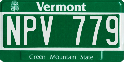 VT license plate NPV779