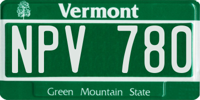 VT license plate NPV780