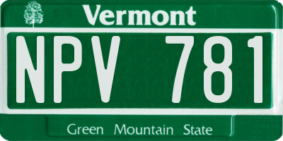 VT license plate NPV781