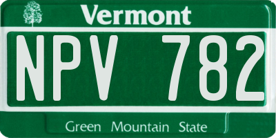 VT license plate NPV782