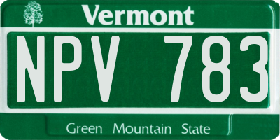 VT license plate NPV783