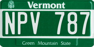 VT license plate NPV787