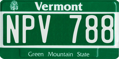 VT license plate NPV788
