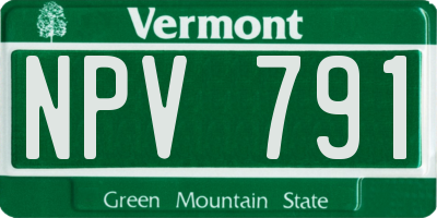 VT license plate NPV791