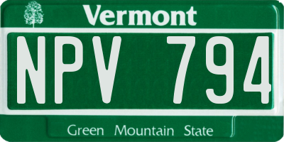 VT license plate NPV794
