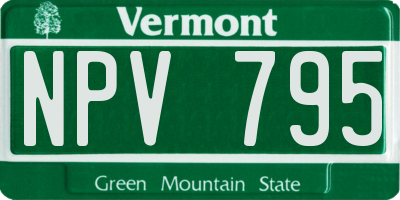 VT license plate NPV795