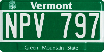 VT license plate NPV797