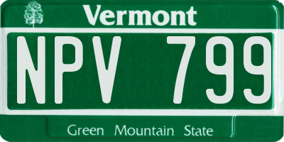VT license plate NPV799