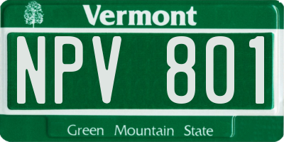 VT license plate NPV801