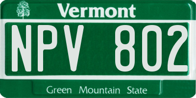 VT license plate NPV802