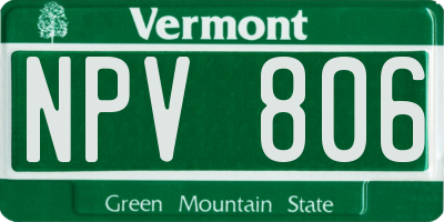 VT license plate NPV806