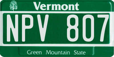 VT license plate NPV807