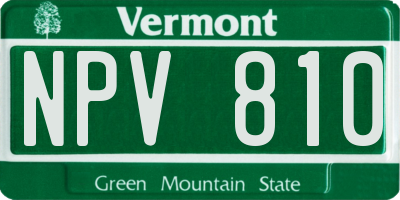 VT license plate NPV810