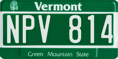 VT license plate NPV814
