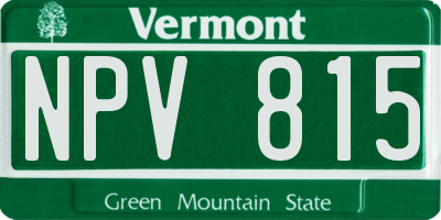 VT license plate NPV815