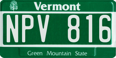 VT license plate NPV816